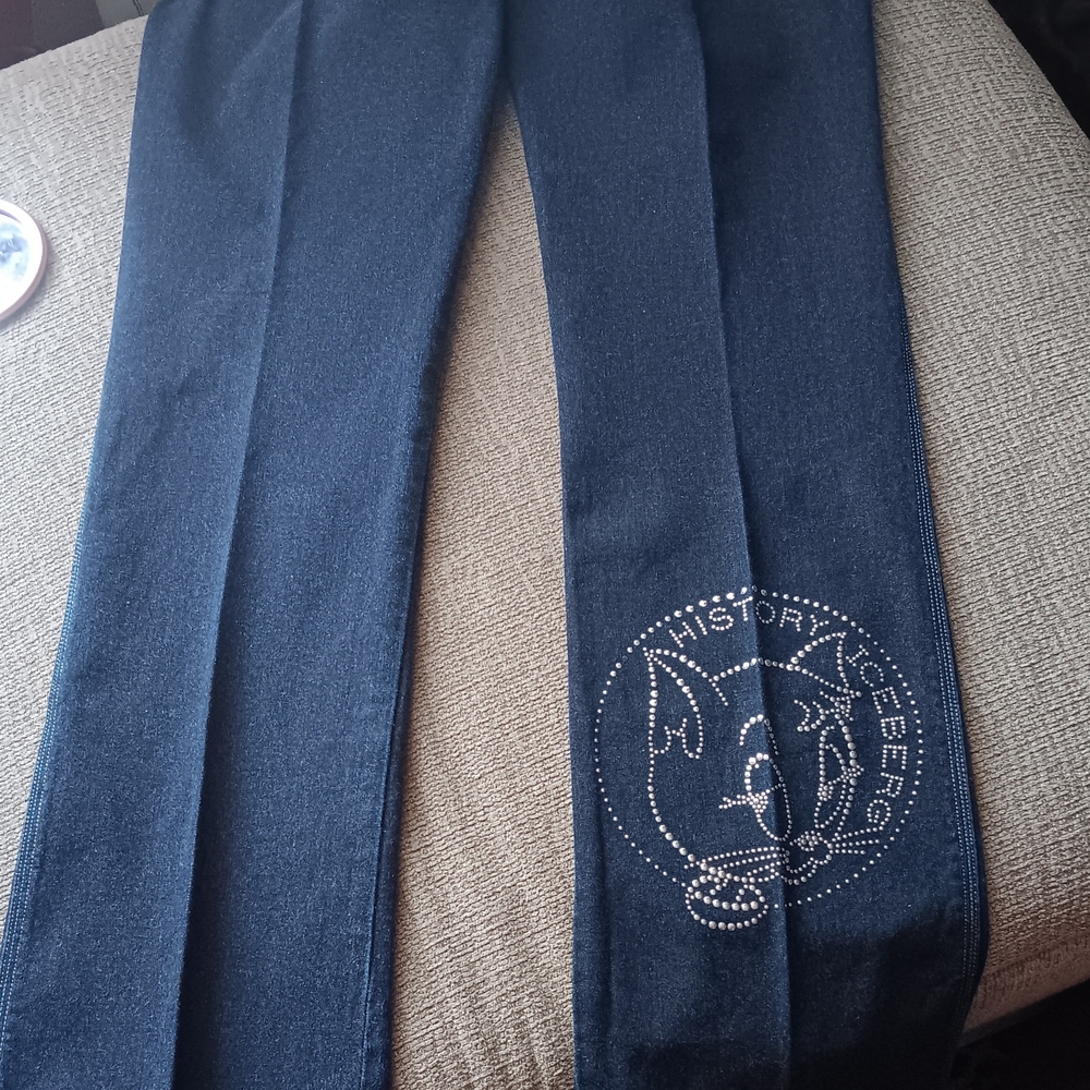 Iceberg Blue Dress Pants with Logo Design